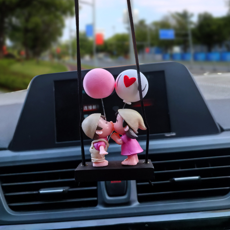 Globo blanco besa a los niños y niñas espejo retrovisor de coche colgante interior de coche colgante decoración de coche colgante de coche