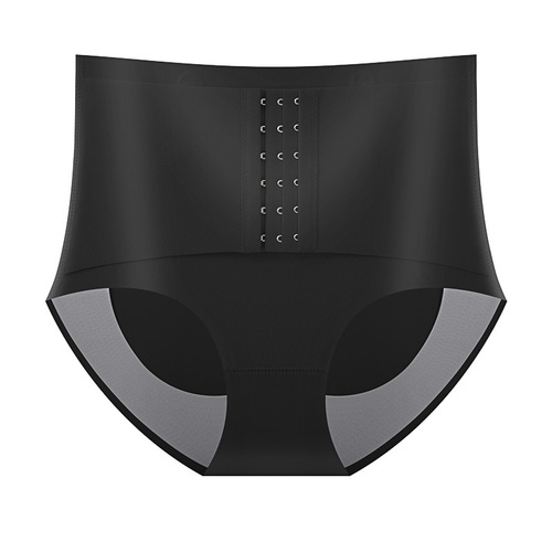 Women's Seamless Mid-Waist Abdominal Cincher Bodysuit with Zipper Slimming Fat Burning Shaping Buttocks Lining Ice Silk Underwear