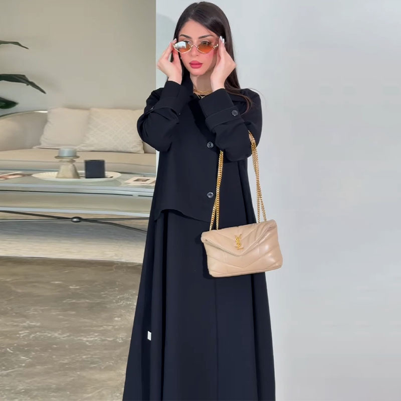 2025春秋外贸新款欧美亚马逊跨境英伦风衣女风中长款名媛风衣外套|undefined
