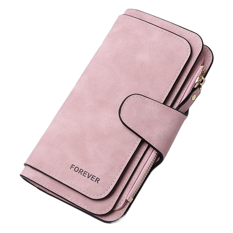 Cross-Border Hot-Selling Women's Long Wallet, Matte Pu Leather, High-End Feel, Clasp Closure, Multiple Card Slots, 70% off Wallet Clutch Bag