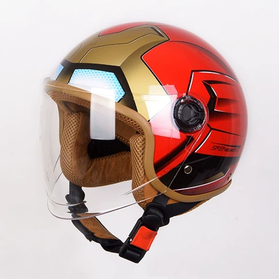 Factory Direct Supply Children's Helmet Winter Warm Half Helmet Motorcycle Hat Four-Season Helmet Children's Electric Vehicle Helmet (Motosiklet kaskı (dəbilqə)) - red