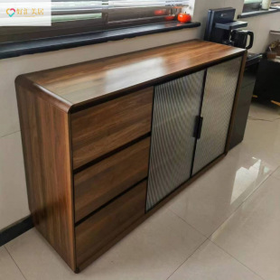 Living Room Sideboard Against the Wall Integrated Storage Cabinet Sideboard Storage Cabinet Modern Simple Tea Cabinet New Chinese Style