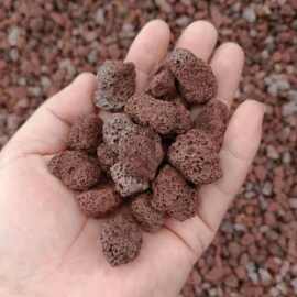 火山石矿山直发园林景观造景红色多孔火山石河道治理污水过滤材料