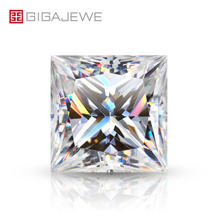 GIGAJEWE White D VVS1 hand cut Princess Square moissanite bare stone for wholesale