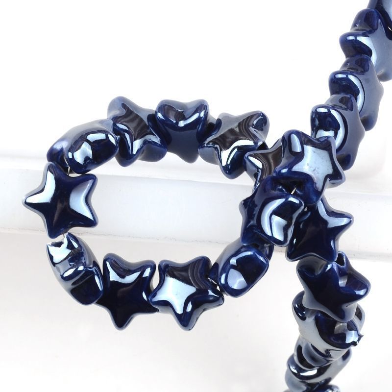 25g Weight Beads Jewelry Making Type DIY Jewelry Accessories Classification 10 PCS/Package Quantity ceramics Material Pentagram Pattern Plating Design Simple Style Style 10 PCS/Package Ceramics Pentagram DIY Jewelry Accessories Beads 6