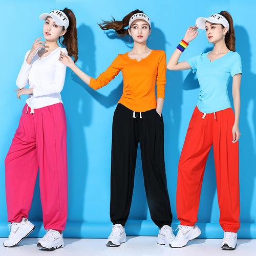 Tingziyi square dance clothing new tops spring and summer cotton T performance modern classical shuffle dance basic training clothes