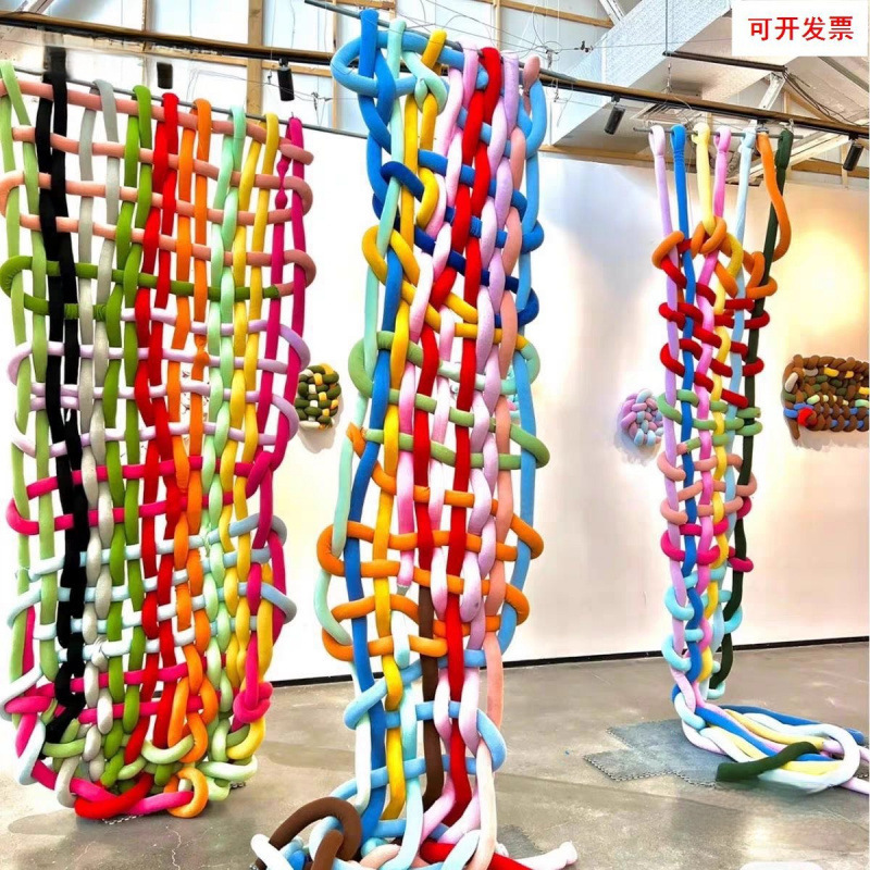 5厘米超粗冰岛毛线灌芯棉手工挂毯商场婚庆幼儿园装饰瀑布挂毯线