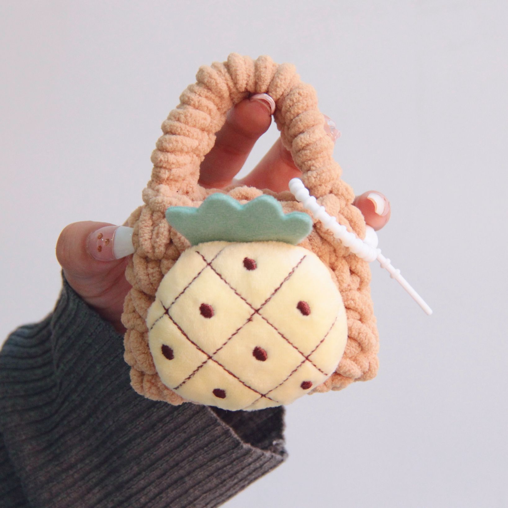 Llavero Mini Monedero Colgante de Peluche para Almacenamiento en Mochila y Llaves