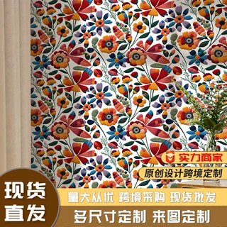 家用复古彩色厨房装饰美式卧室自粘墙纸出租房pvc新款背景墙