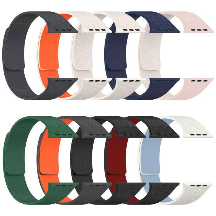 xDfind Lichi Soft Magnetic Silicone Bracelet para Apple Watch 42 / 44 / 45 / 46 / 49mm / Ap