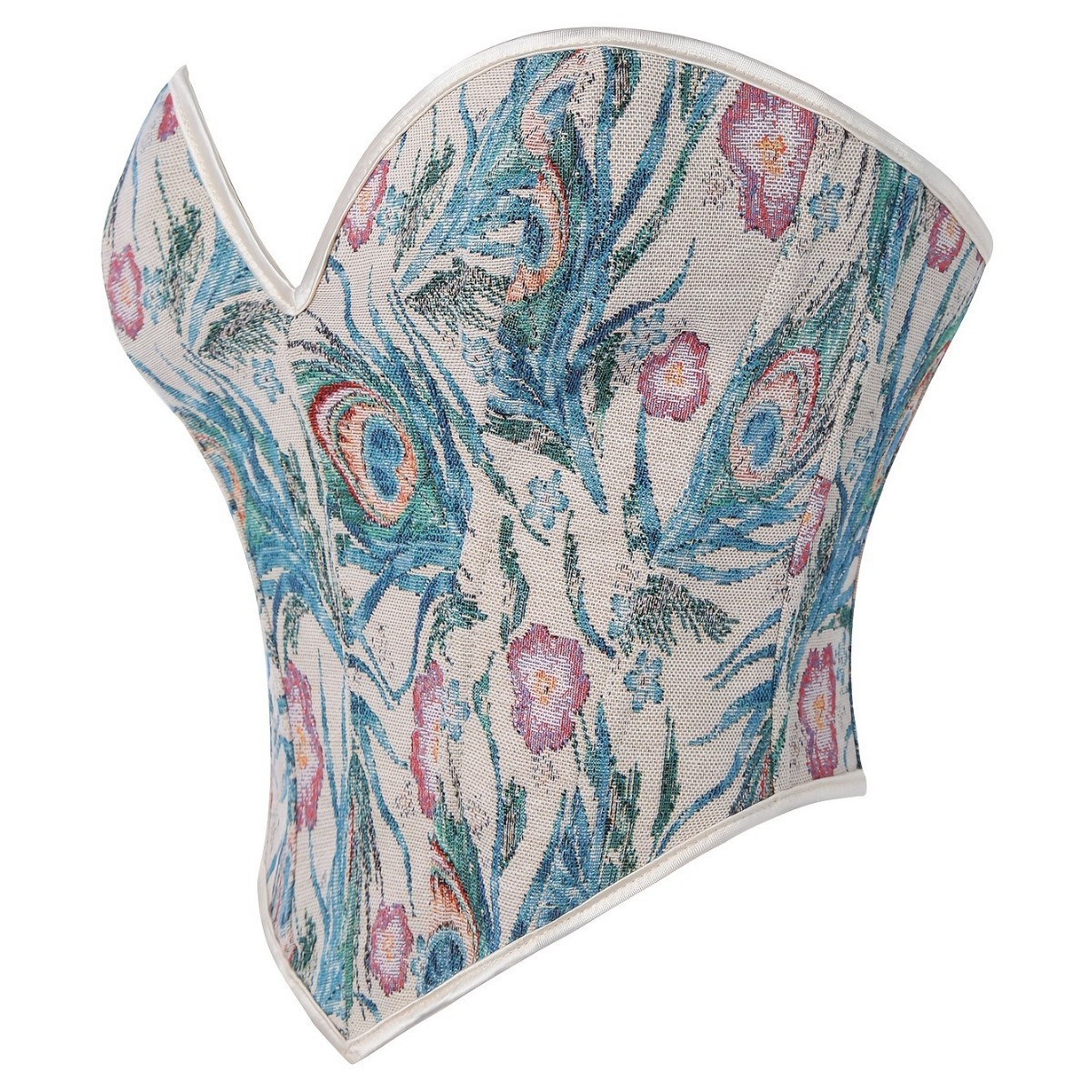 Nuevo patrón de impresión transfronteriza sin correa de hombro para unirse al pecho de la mujer cintura cortesía chaqueta de corte