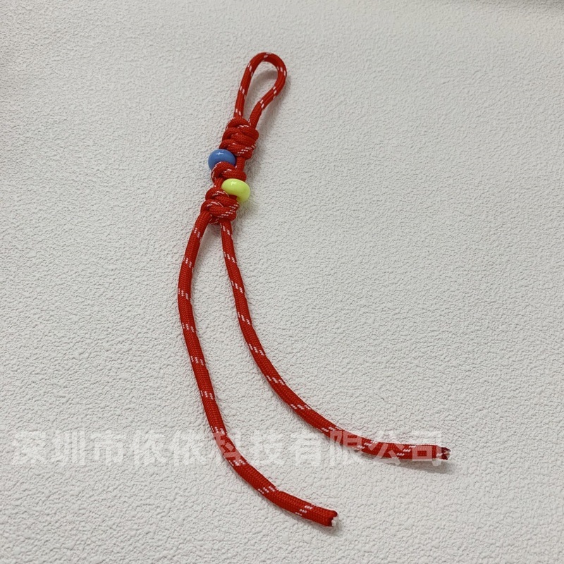 miu系彩色包包编绳挂件时尚车钥匙扣挂饰金刚结手工彩珠编织挂绳|undefined