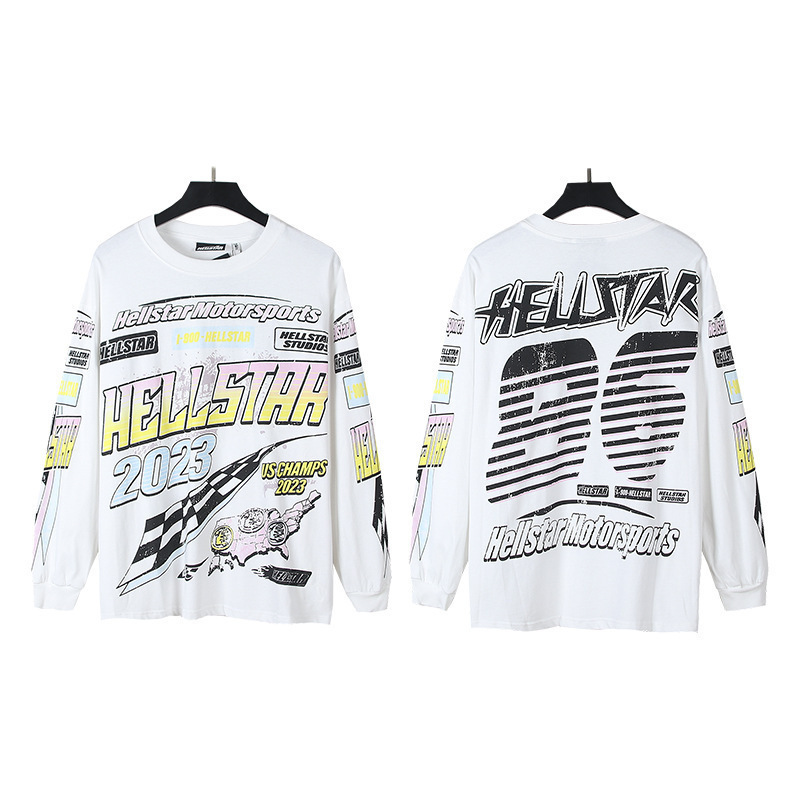 地獄星アメリカ長袖tシャツ男性ins街頭ファッションブランド上着秋冬ゆるいカジュアル綿シャツ|undefined