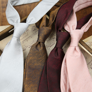 Tie men's Korean-style casual retro 8CM business formal wear black wine red silver champagne professional tie