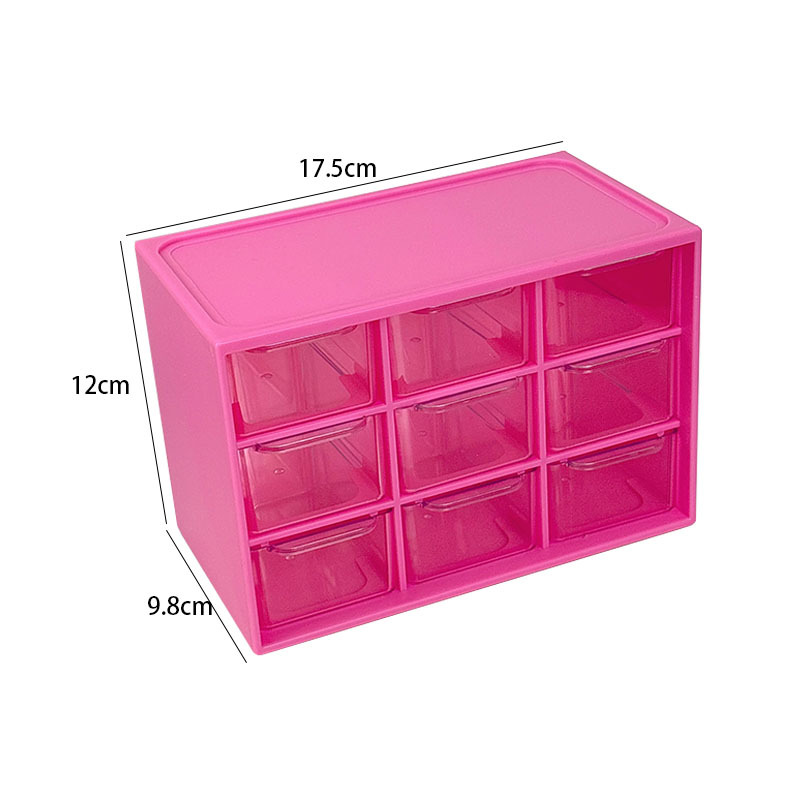 Caja organizadora de escritorio Jiugongge — transparente, con cajones múltiples para joyas, cosméticos o papelería, venta al por mayor