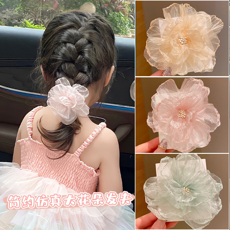 春色の花のヘアピンメッシュヘアピンプリンセスサイドカモノハシクリップネットレッドシンプルなヘアピン女の子の頭飾りヘアアクセサリー|undefined