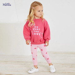 Little maven autumn new girls sweatshirt suit European and American cartoon children's clothing long-sleeved pure cotton children's suit