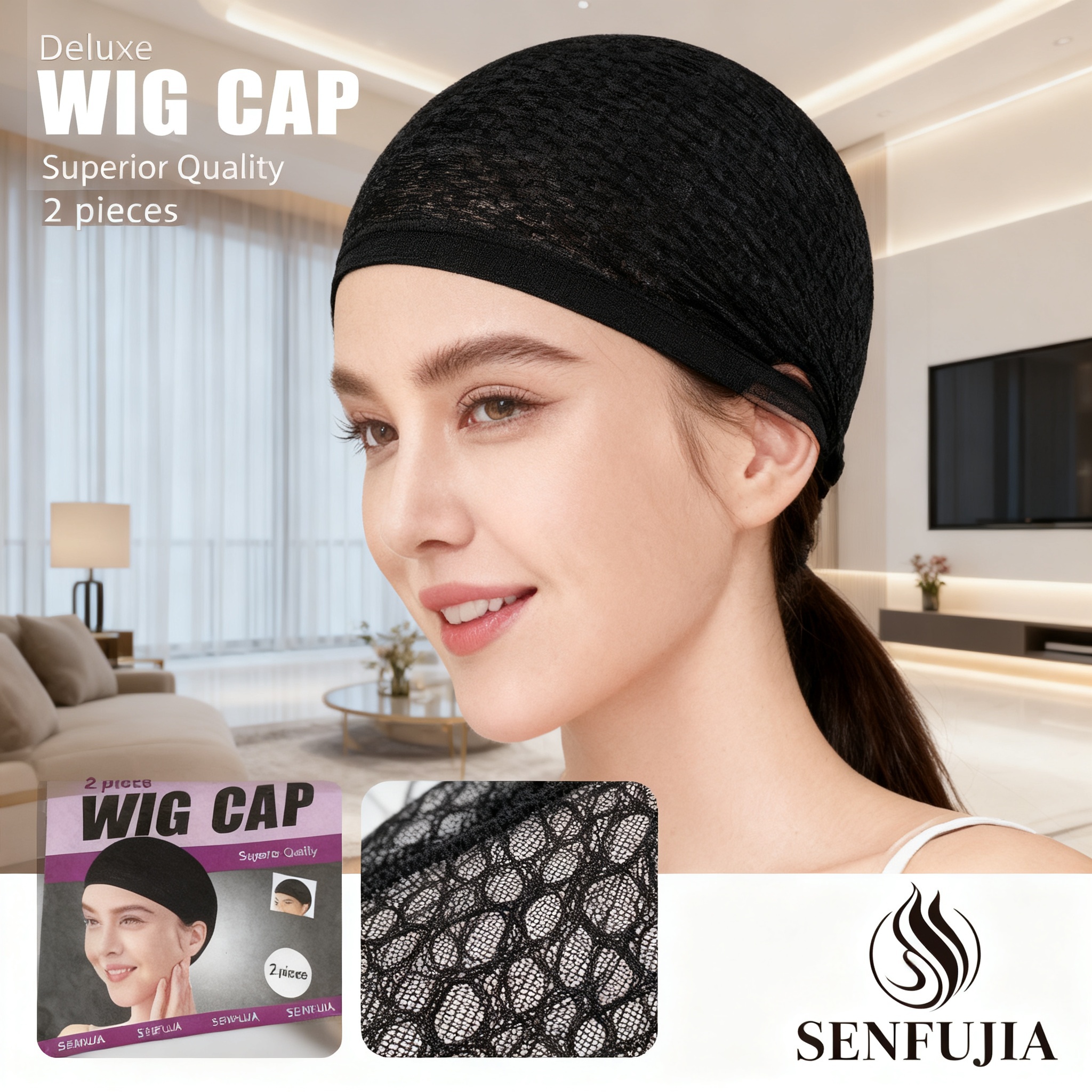 Factory Direct Sales High-Definition High-Elasticity Nylon 13g Invisible Stockings Mesh Cap European and American Popular Style Wig Hair Net Cap Headgear