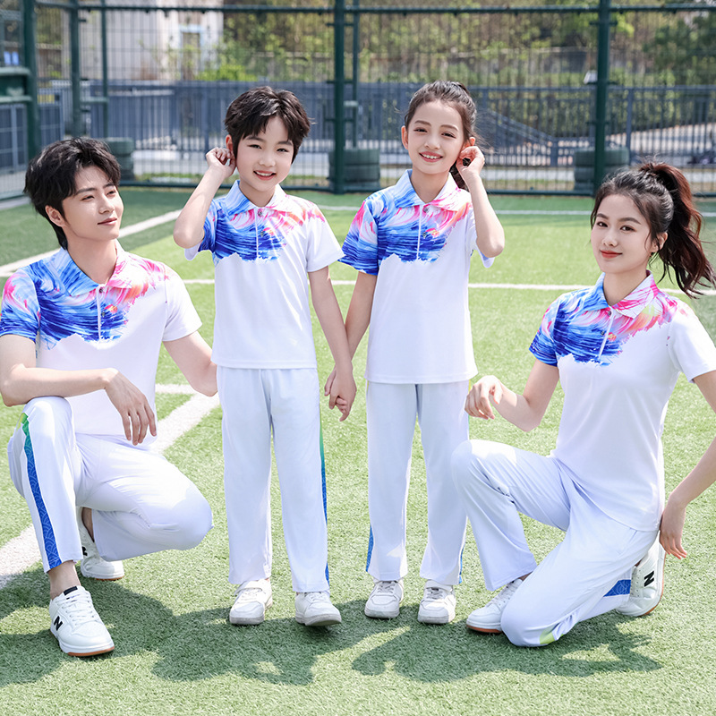 Chinese National Team Sportswear Set Men's and Women's Short Sleeve T-Shirt Training Suit Martial Arts Competition Uniform Graffiti Print