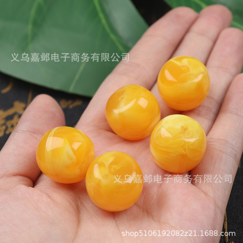 【荧光浮盐水】二代蜜蜡散珠白蜜蜡墩子文玩隔珠 饰品配件