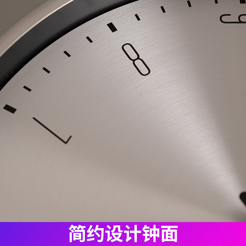 TQJ シンプルで高級感のある静音ステンレス製壁掛け時計、リビングルーム、寝室用、クリエイティブなクォーツ時計|undefined