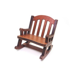 Wooden rocking chair figurine dollhouse Zakka desktop cute healing miniature decoration props basswood handicraft