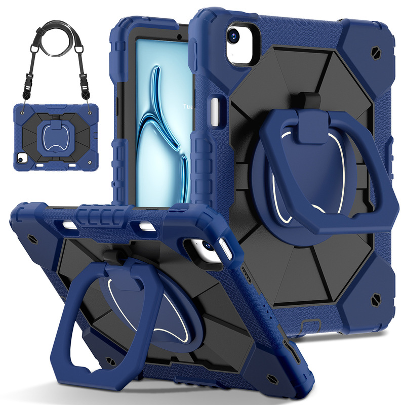 Suitable for Ipad11 A16 Protective Case Pro/Air11 Portable Stand 10.2 Silicone Full-Cover Three-Proof Case Cross-Border Suitable for Ipad11 A16 Protective Case Pro/Air11 Portable Stand 10.2 Silicone Full-Cover Three-Proof Case Cross-Border