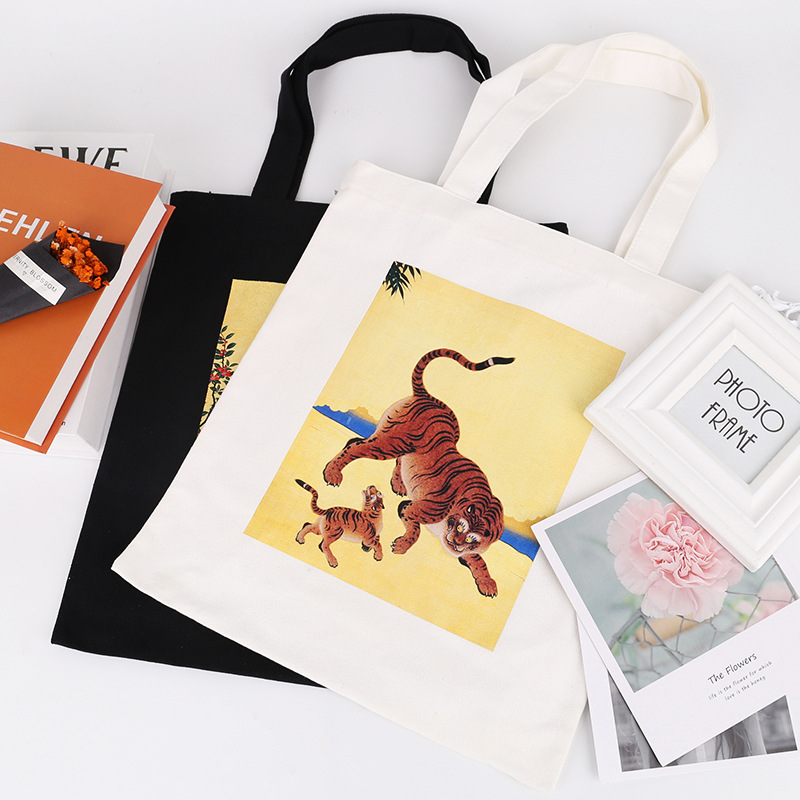 帆布包空白时尚超市手提购物袋礼品棉布袋复古帆布袋印logo