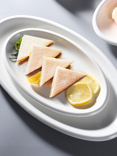58C1 fish plate for home use  new ceramic thickened pure white steamed fish plate thick edge oval restaurant rice hotel