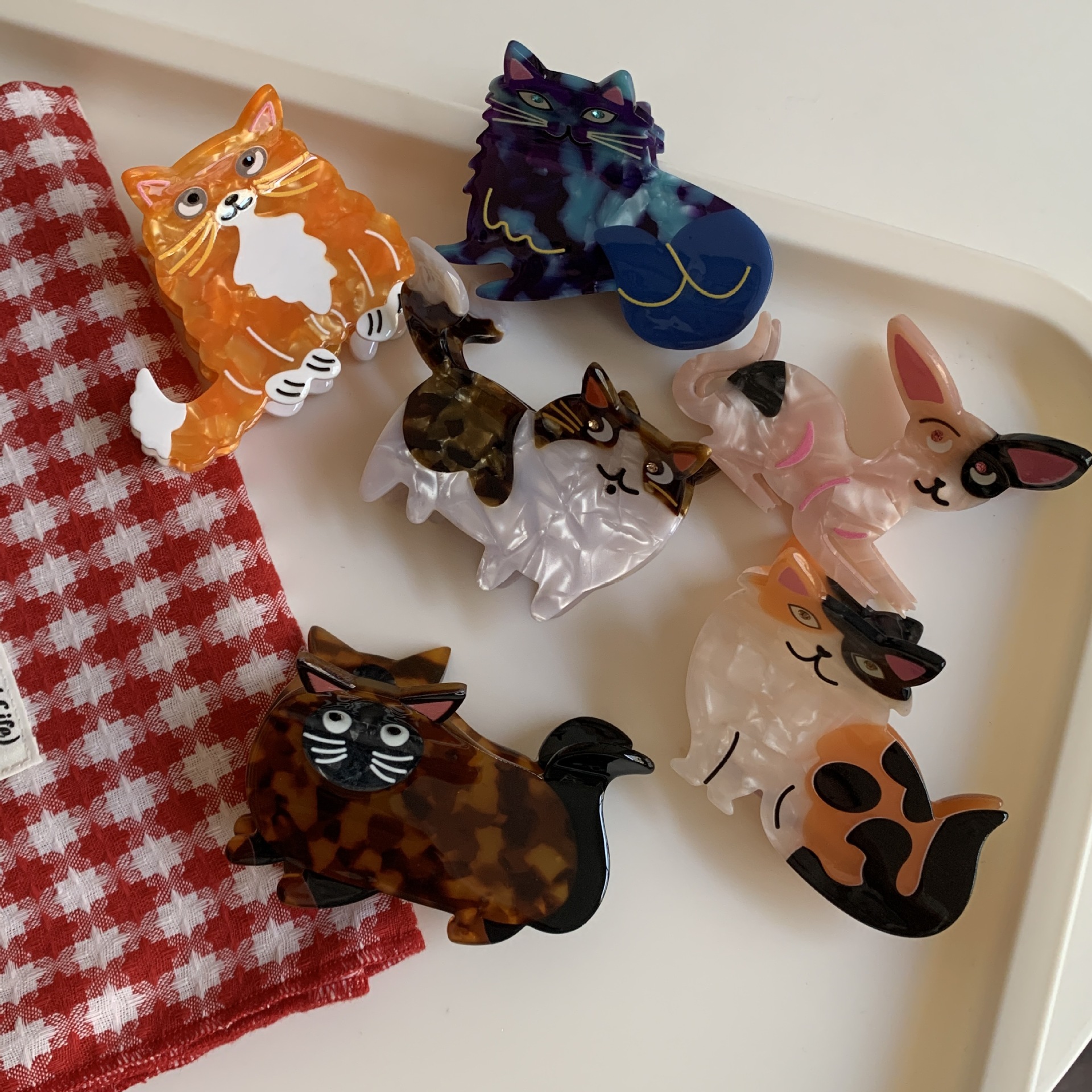 Daily Occasion Cute Women's Animal Dog Cat Acetic Acid Sheets Hair Claws