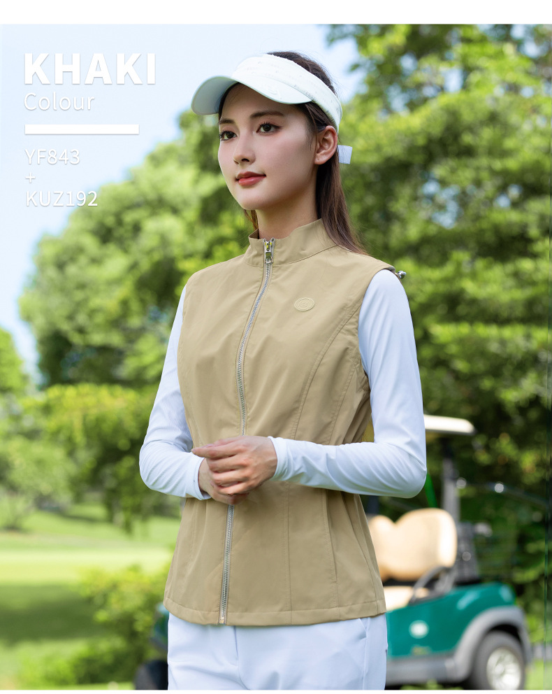 Áo vest nữ PGM Golf chống gió ấm áp, co giãn, thiết kế giảm eo — Áo vest đen [chống gió và ấm áp/điều chỉnh co giãn/giảm eo] YF843 chi tiết 16