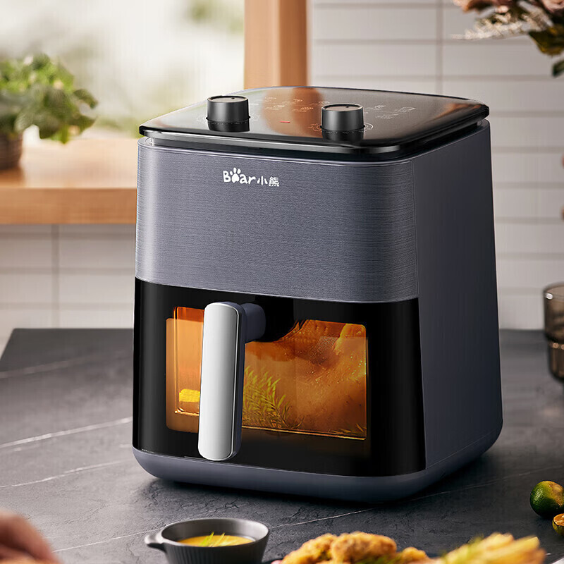 Bear Qzg-H16L8 Air Fryer Flip-Free 6.2 Large Capacity Visual Color Control Frying Oven All-In-One Machine for Home Use