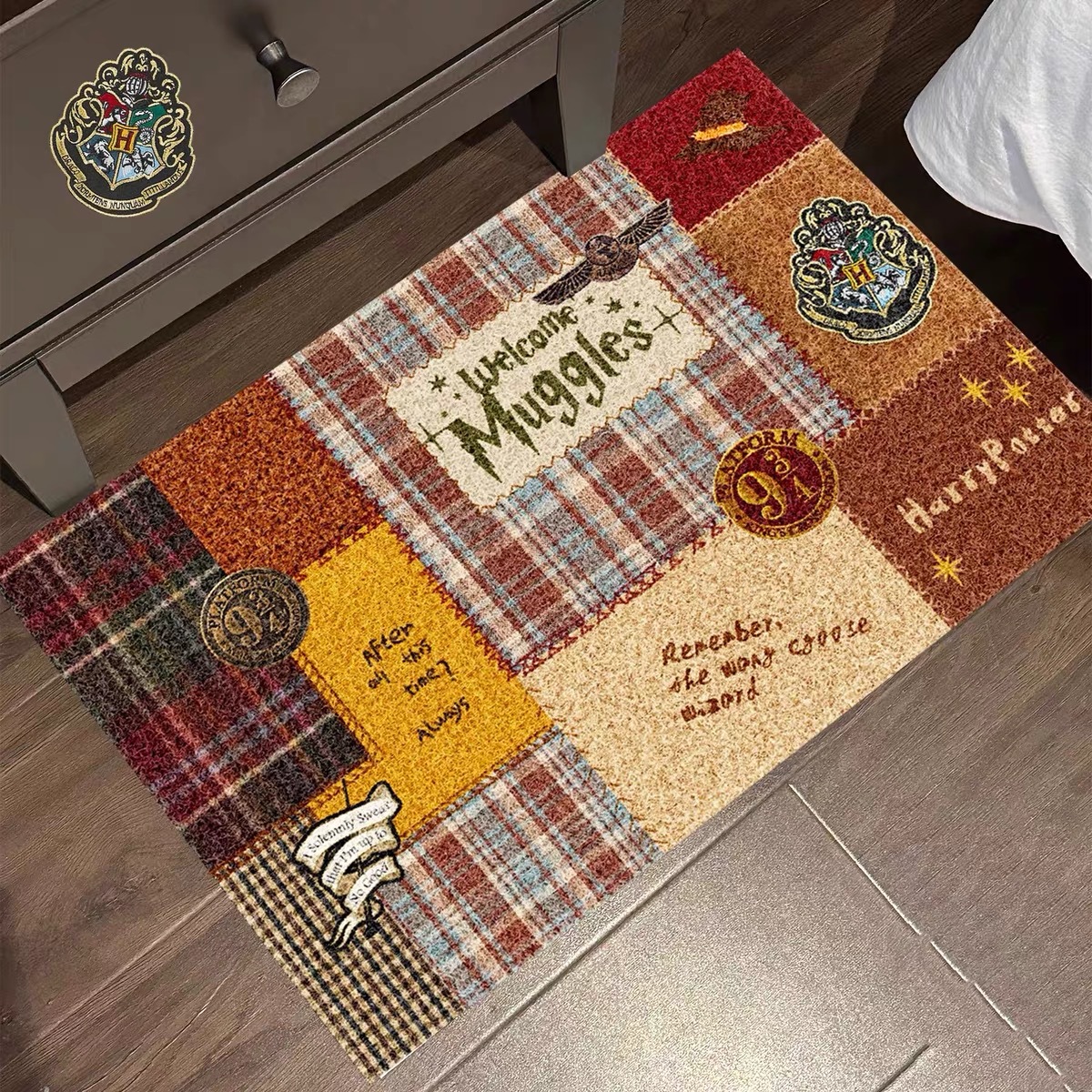 哈利波特入户门地垫卡通美式地毯耐脏易打理丝圈防滑脚垫地板