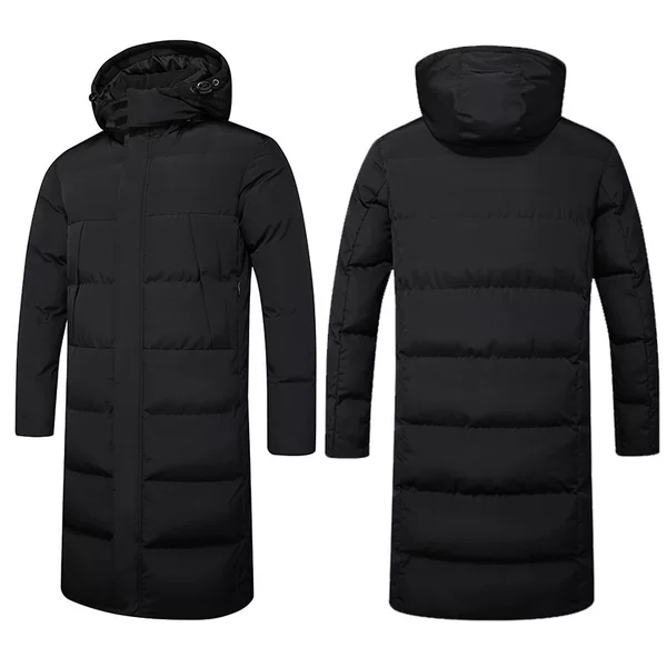 Down Cotton Sports Coat for Men, Long Over-The-Knee Style, Sports Student Cotton Jacket, Winter Training Clothing, Winter Training Jacket, Sports Academy