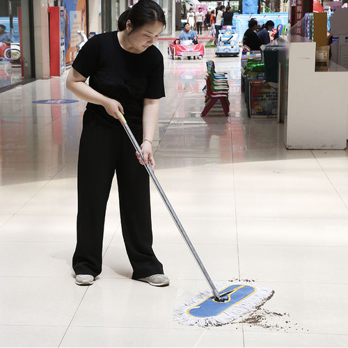 Dust push flat mop row mop hotel long cotton yarn mop dust push floor mop large size factory cleaning household