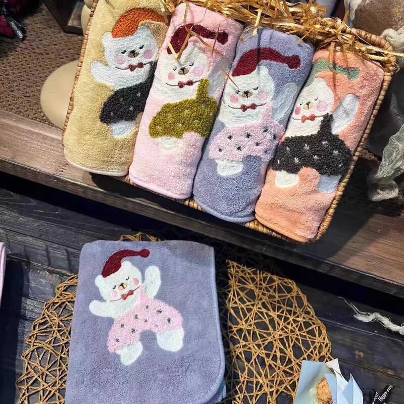 Cute Bear Hat Embroidered Cartoon Style Towel, More Absorbent Than Cotton, High Aesthetic Value for Home Use, Couple Style Bath Towel Wholesale Cute Bear Hat Embroidered Cartoon Style Towel, More Absorbent Than Cotton, High Aesthetic Value for Home Use, Couple Style Bath Towel Wholesale