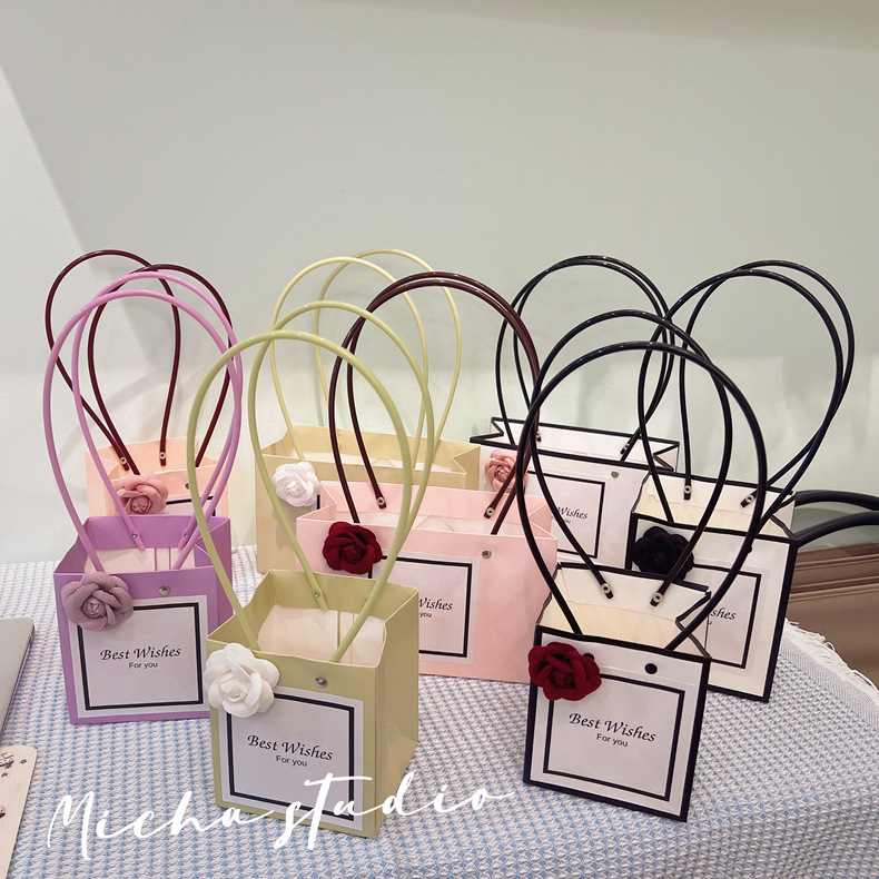 Original Ins-style Gift Handbag Gift Bag Flower Bouquet Handbag Gift Bag Packaging Bag Gift Packaging