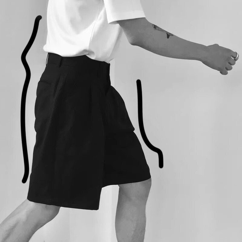 Trendy Minimalist Versatile Basic Suit Shorts Men's Casual Slim Fit British Style Versatile Knee-Length Shorts Trendy Minimalist Versatile Basic Suit Shorts Men's Casual Slim Fit British Style Versatile Knee-Length Shorts