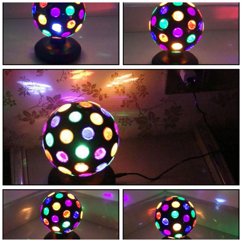 七彩旋转disco魔球灯LED吧台桌面灯ktv酒吧USB水平旋转闪光氛围灯|undefined