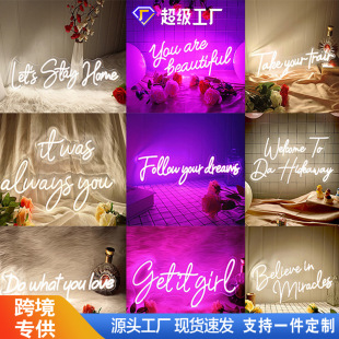 Foreign trade LED neon luminous characters catering hotel creative modeling lights with advertising signs letter lights customized