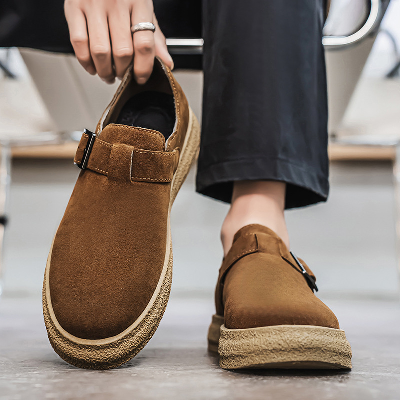 Boken Shoes 2025 primavera nueva hebilla de cinturón transfronteriza de un pie casual de suela suave moda negocios zapatos casuales de trabajo