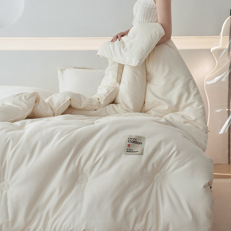 新疆棉冬被棉花被A类母婴级80支长绒棉无染面料全棉填充加厚被芯