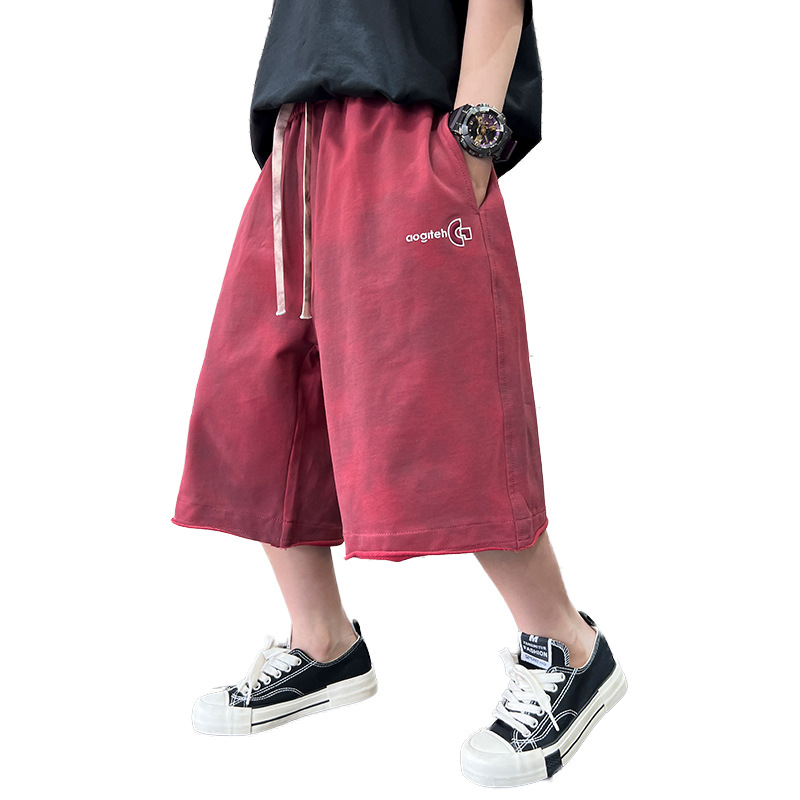 Pojkars röda five division shorts sommarbyxor för barn_voghion.com