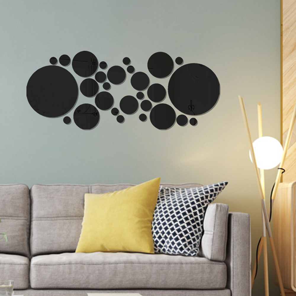 Acrylic Wall Mirror Stickers 3d Decorative Circular Design Set_voghion.com
