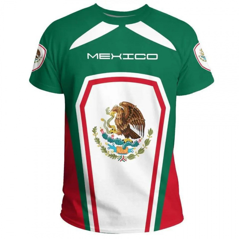 Comercio exterior transfronterizo AliExpress TK venta caliente impresión digital 3D camiseta de hombre manga corta casual serie mexicana blusa