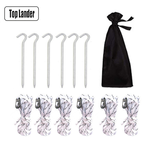 Outdoor Camping Tent Bungee Cord Question Mark Aluminum Alloy Ground Anchor Kit Fixing Rope Awnings Accessories