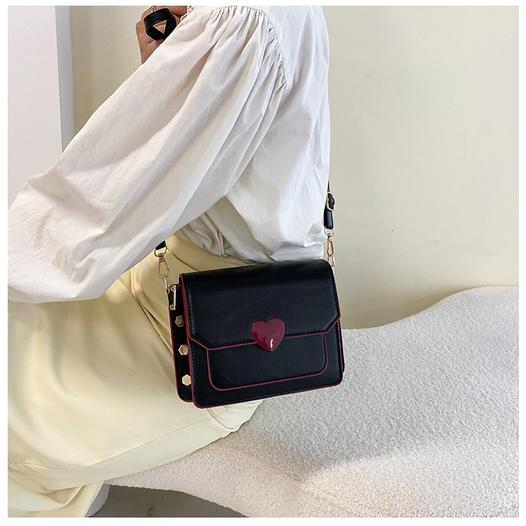 448g Weight Magnetic Buckle Closure Type Single Shoulder Strap Strap Type Crossbody Bag Bags Type Shopping Occasion Pu Leather Material Solid Color Pattern All Seasons Season Women's Gender Streetwear Style Square Shape Medium Size Women's Medium Pu Leather Heart Shape Solid Color Streetwear Square Magnetic Buckle Crossbody Bag 18