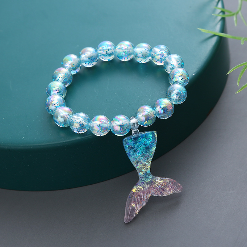 Cartoon Style Flower Butterfly Fish Tail Artificial Crystal Beaded Charm Kid's Bracelets display picture 3