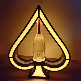 Cross-border clear bar luminous spades A wine stand foreign wine display stand bar creative champagne base iron yellow wine stand