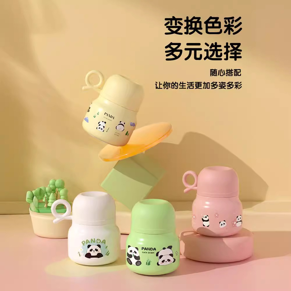 Panda burbuja copos 316 de acero inoxidable de alto valor nominal taza de aislamiento de doble capa con taza cucharada hermosa chica de aislamiento de calor